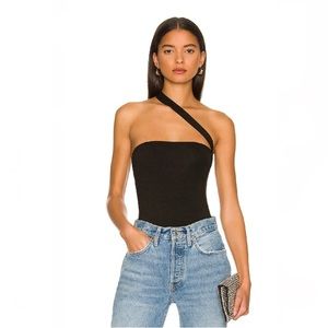 superdown Rony Asymmetrical Bodysuit in Black Size M from REVOLVE